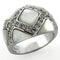 Simple Silver Ring LOAS1099 Rhodium 925 Sterling Silver Ring with Precious Stone