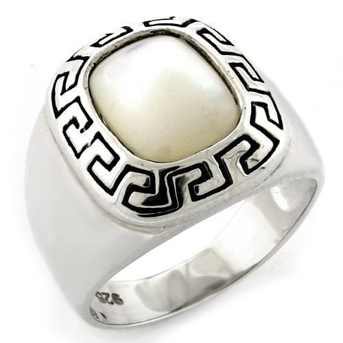 Simple Silver Ring LOAS1108 - 925 Sterling Silver Ring with Precious Stone