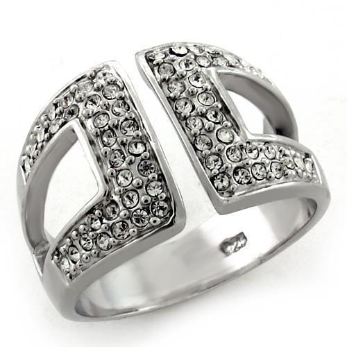 Mens Silver Wedding Ring LOAS1137 Rhodium 925 Sterling Silver Ring with Crystal