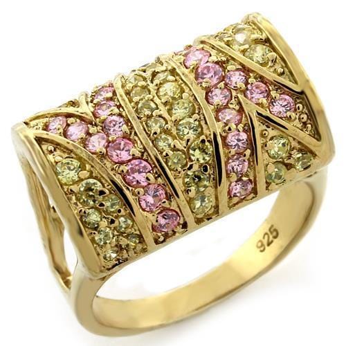 Gold Ring Set LOAS1139 Gold 925 Sterling Silver Ring with AAA Grade CZ