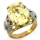 Gold Ring Set LOAS1143 Gold 925 Sterling Silver Ring with CZ in Citrine