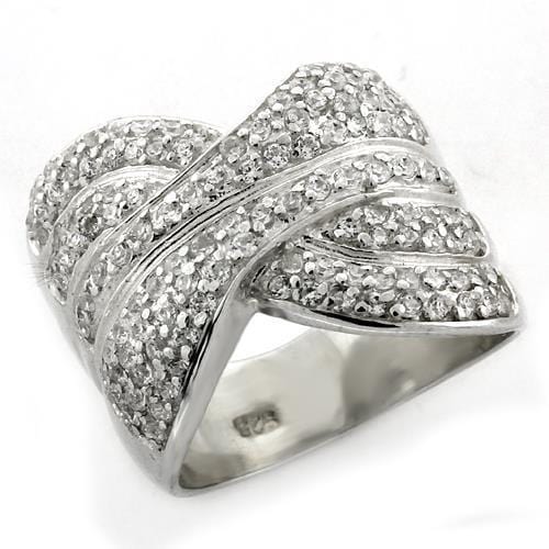 Simple Silver Ring LOAS1154 - 925 Sterling Silver Ring with AAA Grade CZ