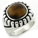 Simple Silver Ring LOAS1155 - 925 Sterling Silver Ring with Synthetic