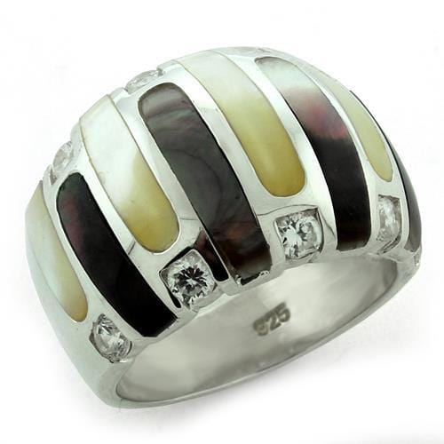 Mens Silver Wedding Ring LOAS1167 - 925 Sterling Silver Ring with Precious Stone