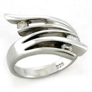 Mens Silver Wedding Ring LOAS1170 Rhodium 925 Sterling Silver Ring with Crystal