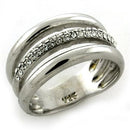 Mens Silver Wedding Ring LOAS1176 Rhodium 925 Sterling Silver Ring with Crystal