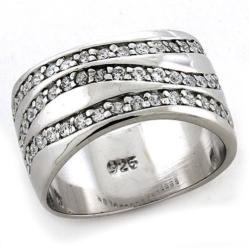 Mens Silver Wedding Ring LOAS1178 Rhodium 925 Sterling Silver Ring with CZ