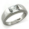 Mens Silver Wedding Ring LOAS1179 Rhodium 925 Sterling Silver Ring with CZ