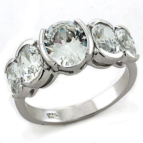 Mens Silver Wedding Ring LOAS1190 Rhodium 925 Sterling Silver Ring with CZ