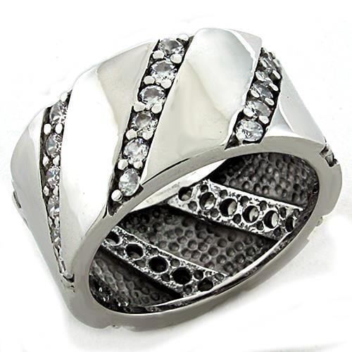 Mens Silver Wedding Ring LOAS1192 Rhodium 925 Sterling Silver Ring with CZ