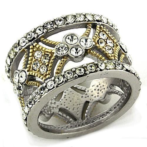 Gold Ring Set LOAS1193 Gold+Rhodium 925 Sterling Silver Ring with Crystal