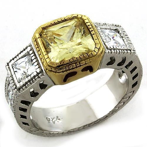 Gold Ring Set LOAS1209 Gold+Rhodium 925 Sterling Silver Ring in Citrine