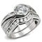 Simple Silver Ring LOAS1215 Rhodium 925 Sterling Silver Ring with CZ