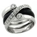 Men's Silver Band Rings LOAS1218 Rhodium 925 Sterling Silver Ring with CZ