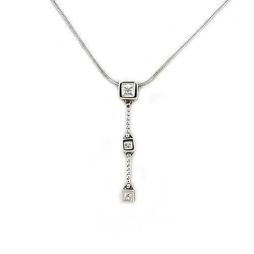 Sterling Silver Pendants LOAS1314 Rhodium 925 Sterling Silver Chain Pendant