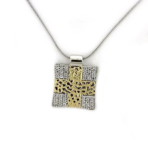 Gold Pendant For Women LOAS1331 Gold+Rhodium 925 Sterling Silver Chain Pendant