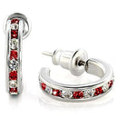 Silver Dangle Earrings LOAS1348 - 925 Sterling Silver Earrings with Crystal