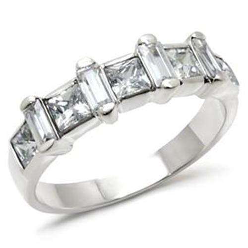 Sterling Silver Band Rings LOAS725 - 925 Sterling Silver Ring with CZ