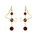 Gold Earrings For Girls LOAS798 Gold 925 Sterling Silver Earrings in Ruby