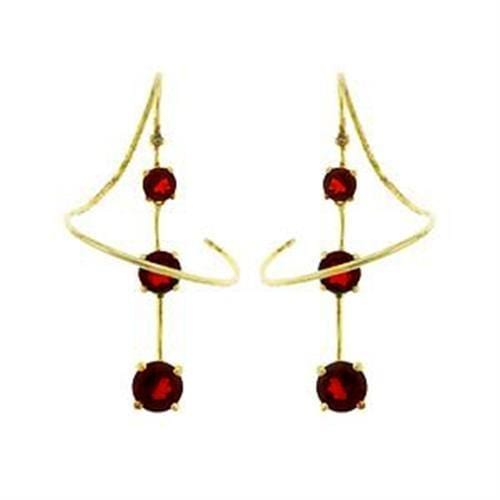 Gold Earrings For Girls LOAS798 Gold 925 Sterling Silver Earrings in Ruby