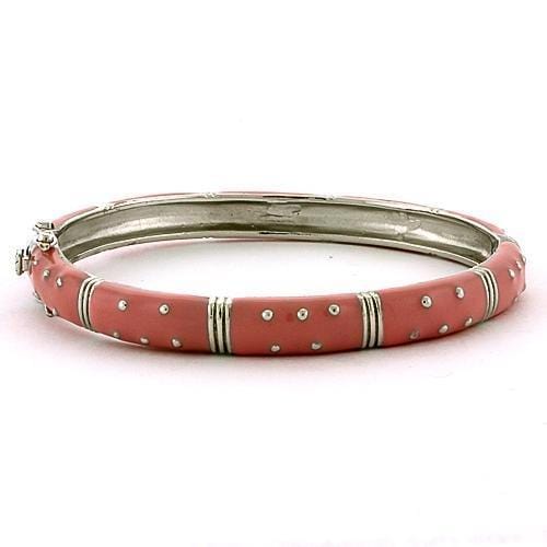 Silver Bangles LOAS811 Rhodium 925 Sterling Silver Bangle with Epoxy