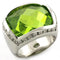 Men's Silver Band Rings LOAS817 Rhodium 925 Sterling Silver Ring in Peridot