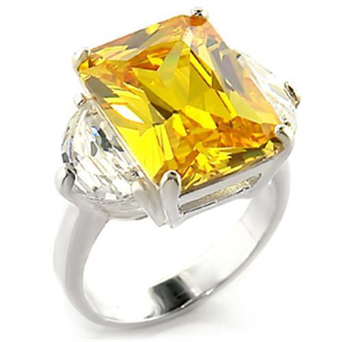 Sterling Silver Band Rings LOAS828 - 925 Sterling Silver Ring in Citrine