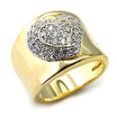 Gold Plated Rings LOAS830 Gold+Rhodium 925 Sterling Silver Ring with CZ