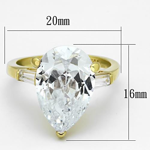 Gold Plated Rings LOAS867 Gold 925 Sterling Silver Ring with AAA Grade CZ