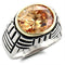 Sterling Silver Band Rings LOAS872 Reverse Two-Tone 925 Sterling Silver Ring