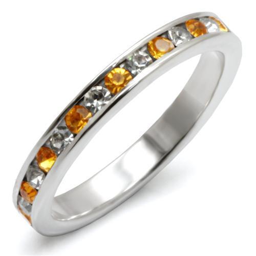 Sterling Silver Band Rings LOAS914 - 925 Sterling Silver Ring with Crystal