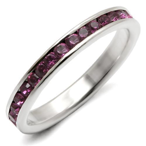 Sterling Silver Band Rings LOAS915 - 925 Sterling Silver Ring with Crystal