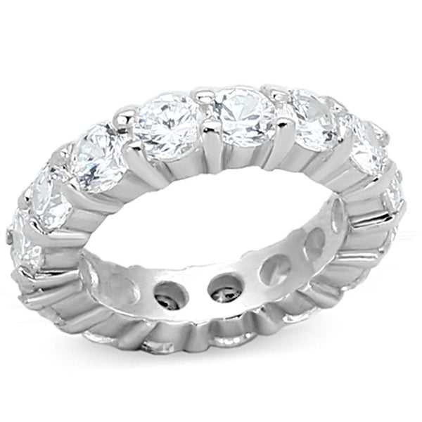 Sterling Silver Band Rings LOAS932 Silver 925 Sterling Silver Ring with CZ