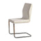 Lodia I Contemporary Side Chair Withwhite Pu, Set Of 2-Armchairs and Accent Chairs-White-Chrome Leatherette-JadeMoghul Inc.