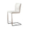 Lodia II Contemporary Counter Height Chair Withwhite Pu, Set Of 2-Armchairs and Accent Chairs-White-Chrome Leatherette-JadeMoghul Inc.