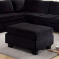 Lomma Contemporary Ottoman, Black Finish-Footstools and Ottomans-Black-Flannelette Fabric Plastic-JadeMoghul Inc.