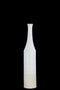 Long Neck Bottle Vase With Cream Banded Rim Bottom In Ceramic, Silver-Vases-Silver-Ceramic-JadeMoghul Inc.