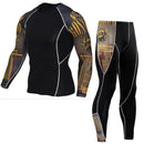 Long Sleeve Complete Graphic Compression Suit-Blue-S-JadeMoghul Inc.