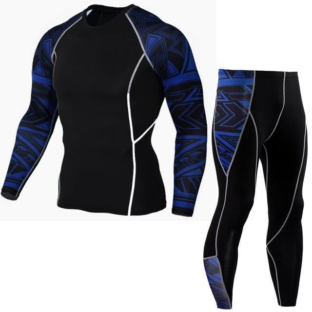 Long Sleeve Complete Graphic Compression Suit-Gold-S-JadeMoghul Inc.