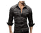 Long Sleeve Denim Shirt / Casual Slim Fit Shirt-Dark Grey-Asia L 170CM 65KG-JadeMoghul Inc.