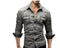 Long Sleeve Denim Shirt / Casual Slim Fit Shirt-Gray-Asia L 170CM 65KG-JadeMoghul Inc.