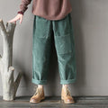 Loose Fit Corduroy Straight Pants-Dark green-One Size-JadeMoghul Inc.
