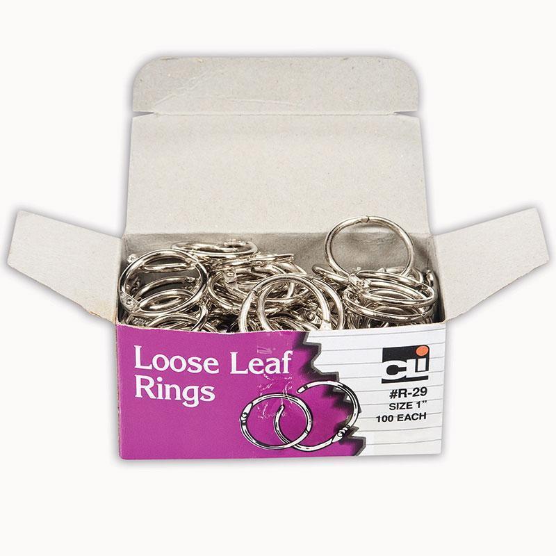 LOOSE LEAF BOOK RINGS 100/BOX 1-Supplies-JadeMoghul Inc.