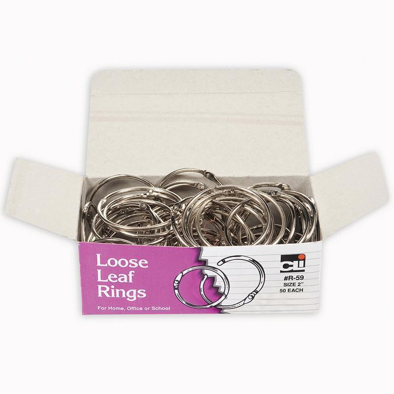 LOOSE LEAF BOOK RINGS 50/BOX 2-Supplies-JadeMoghul Inc.