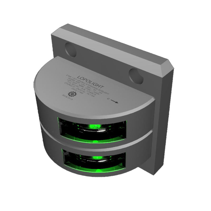 Lopolight Double Starboard SideLight - Vertical Mount - Silver Housing - 2nm - Green [301-001ST]-Navigation Lights-JadeMoghul Inc.