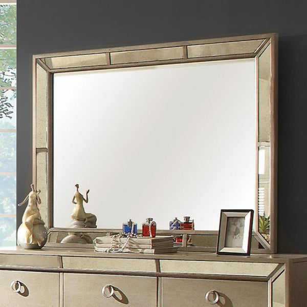 Loraine Modern Victorian Style Mirror , Silver-Makeup Mirrors-Silver-Solid Wood Wood Veneer & Others-JadeMoghul Inc.