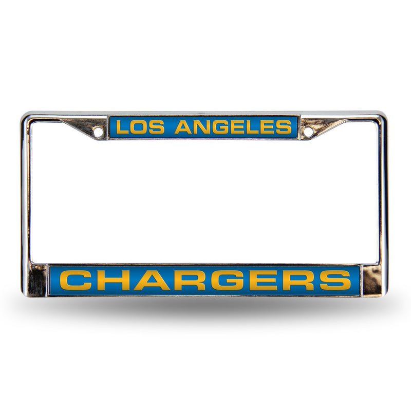Honda License Plate Frame Los Angeles Chargers Lt Blue Laser Chrome Frame