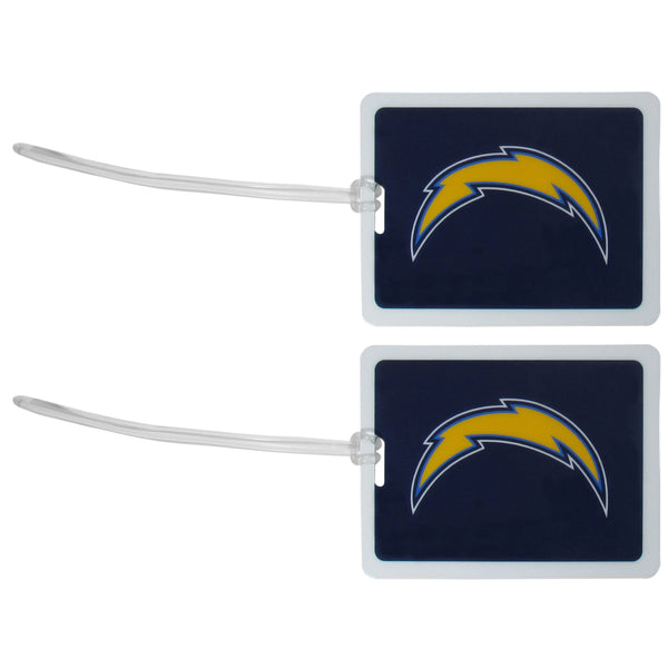Los Angeles Chargers Vinyl Luggage Tag, 2pk-Luggage Accessories-JadeMoghul Inc.