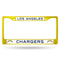 Cute License Plate Frames Los Angeles Chargers Yellow Colored Chrome Secondary Frame