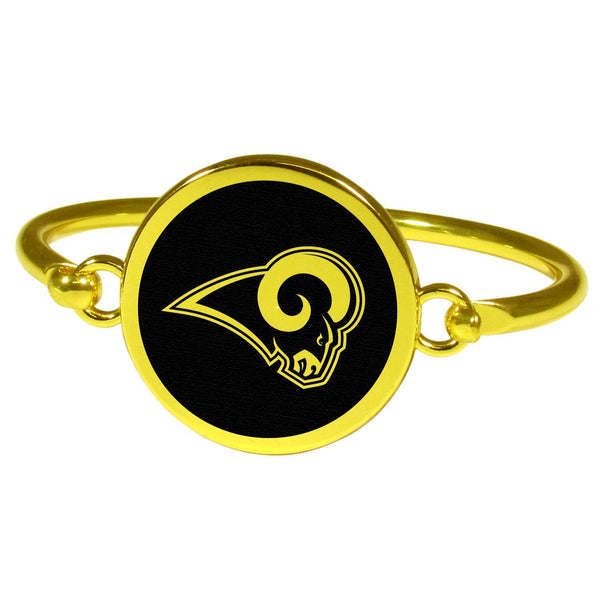 Los Angeles Rams Gold Tone Bangle Bracelet-NFL,Los Angeles Rams,Jewelry & Accessories-JadeMoghul Inc.